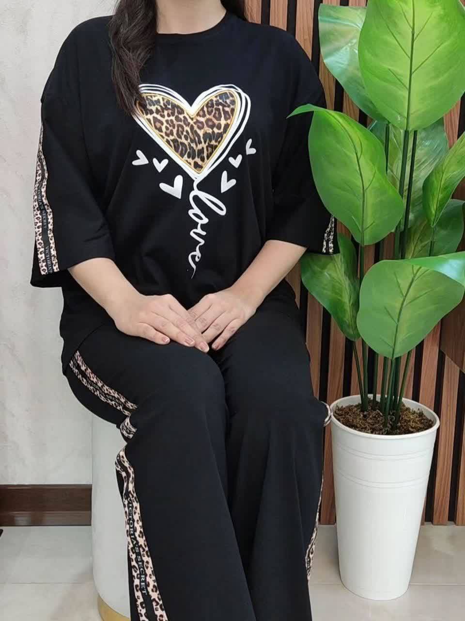 ست تیشرت شلوار قلب