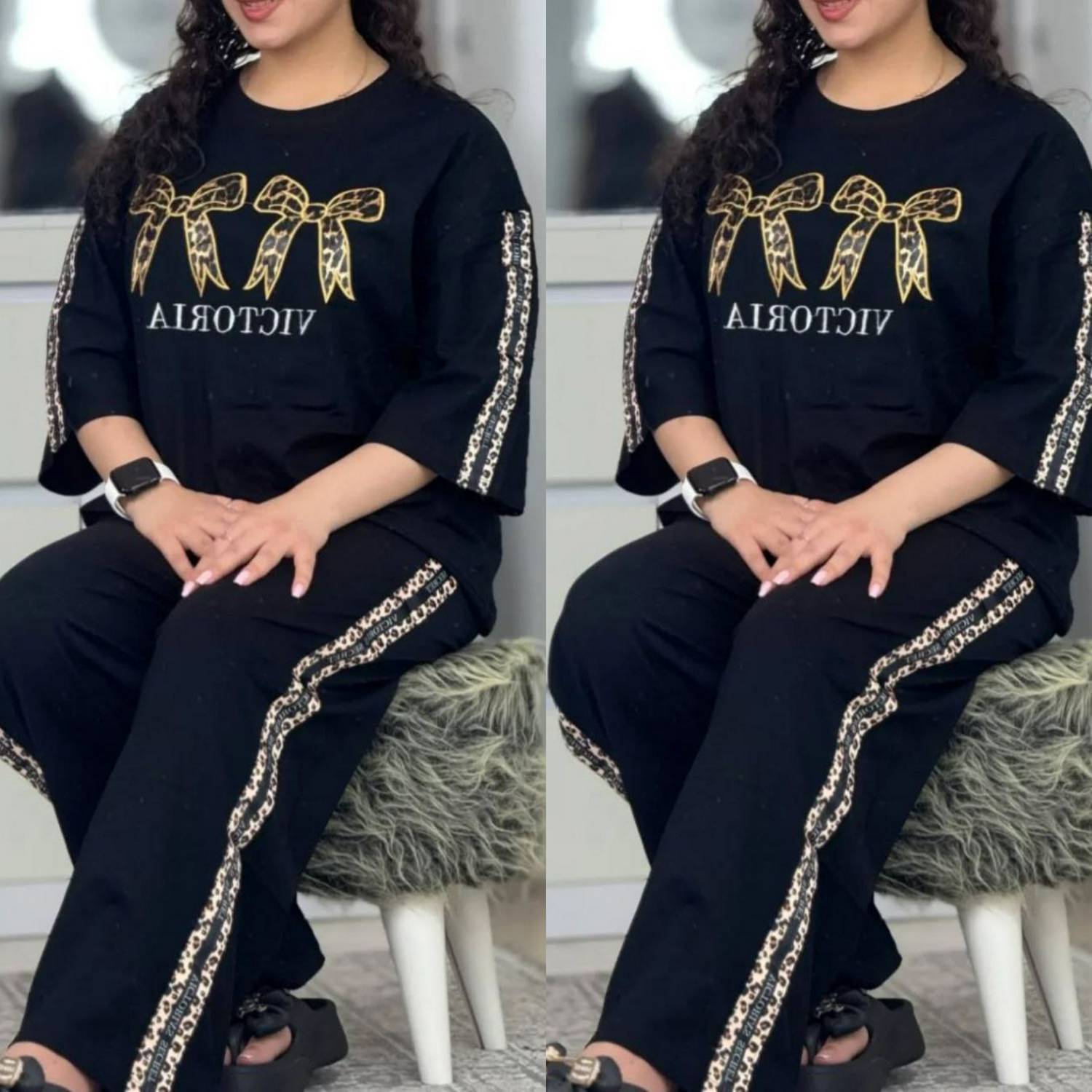 ست تیشرت شلوار ماهی پنبه