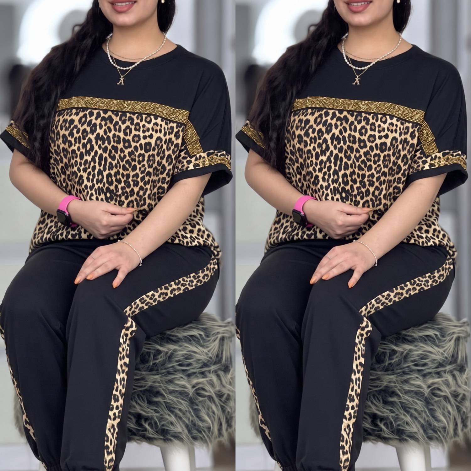 ست تیشرت شلوار ساتین